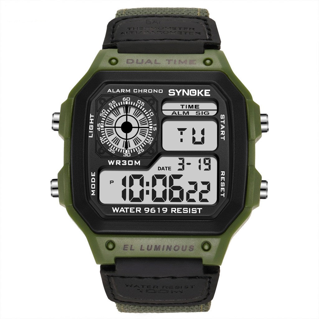 Retro LED Digital Watch for Men – Waterproof Luminous Sport Timepiece