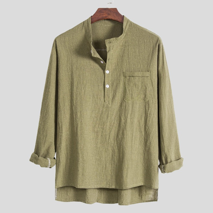 Half-open POLO Shirt Casual Men's Shirt