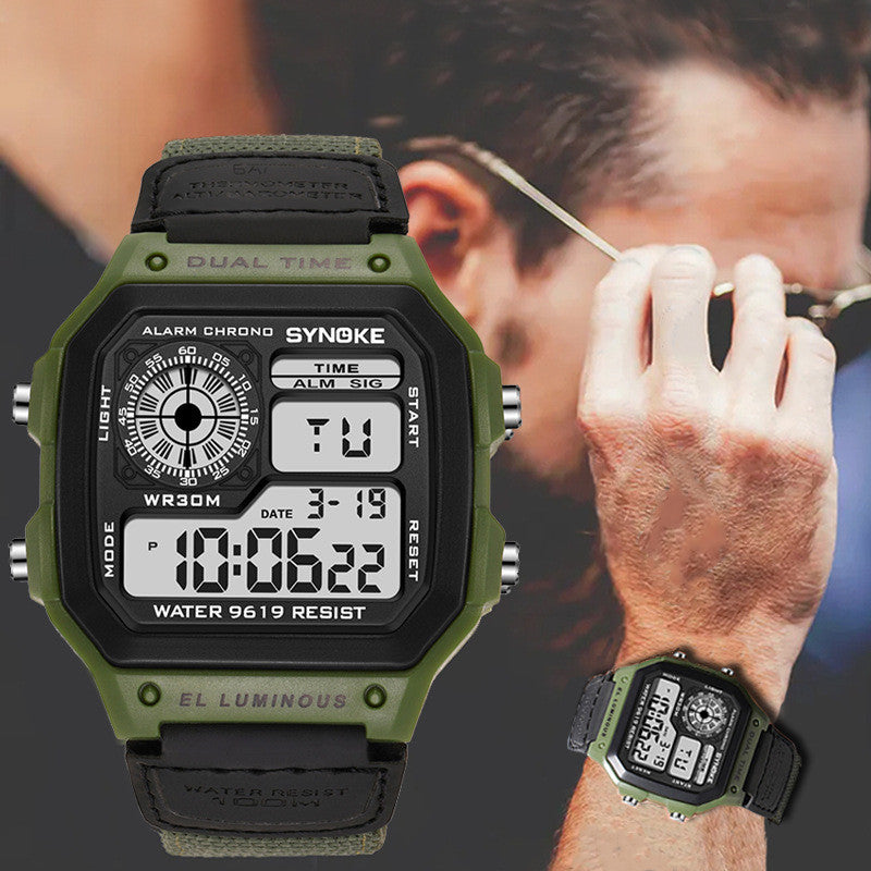Retro LED Digital Watch for Men – Waterproof Luminous Sport Timepiece