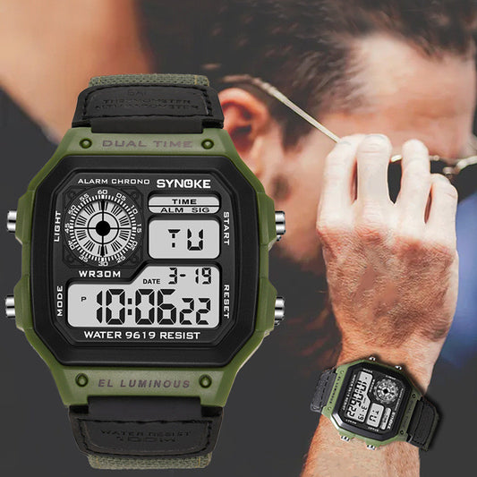 Retro LED Digital Watch for Men – Waterproof Luminous Sport Timepiece