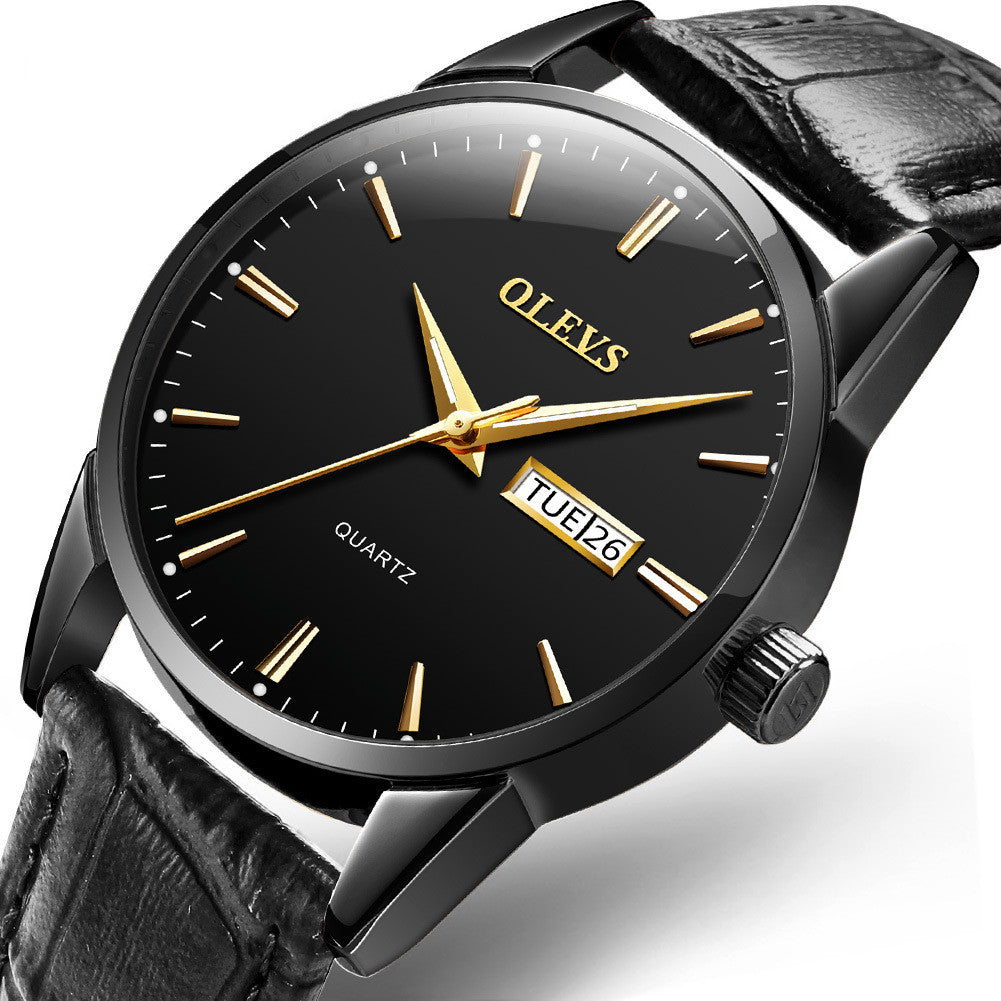 New Arrival Double Calendar Quartz Watch – Stylish Men’s Wristwatch