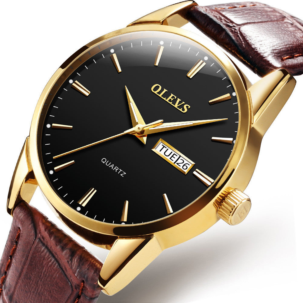 New Arrival Double Calendar Quartz Watch – Stylish Men’s Wristwatch