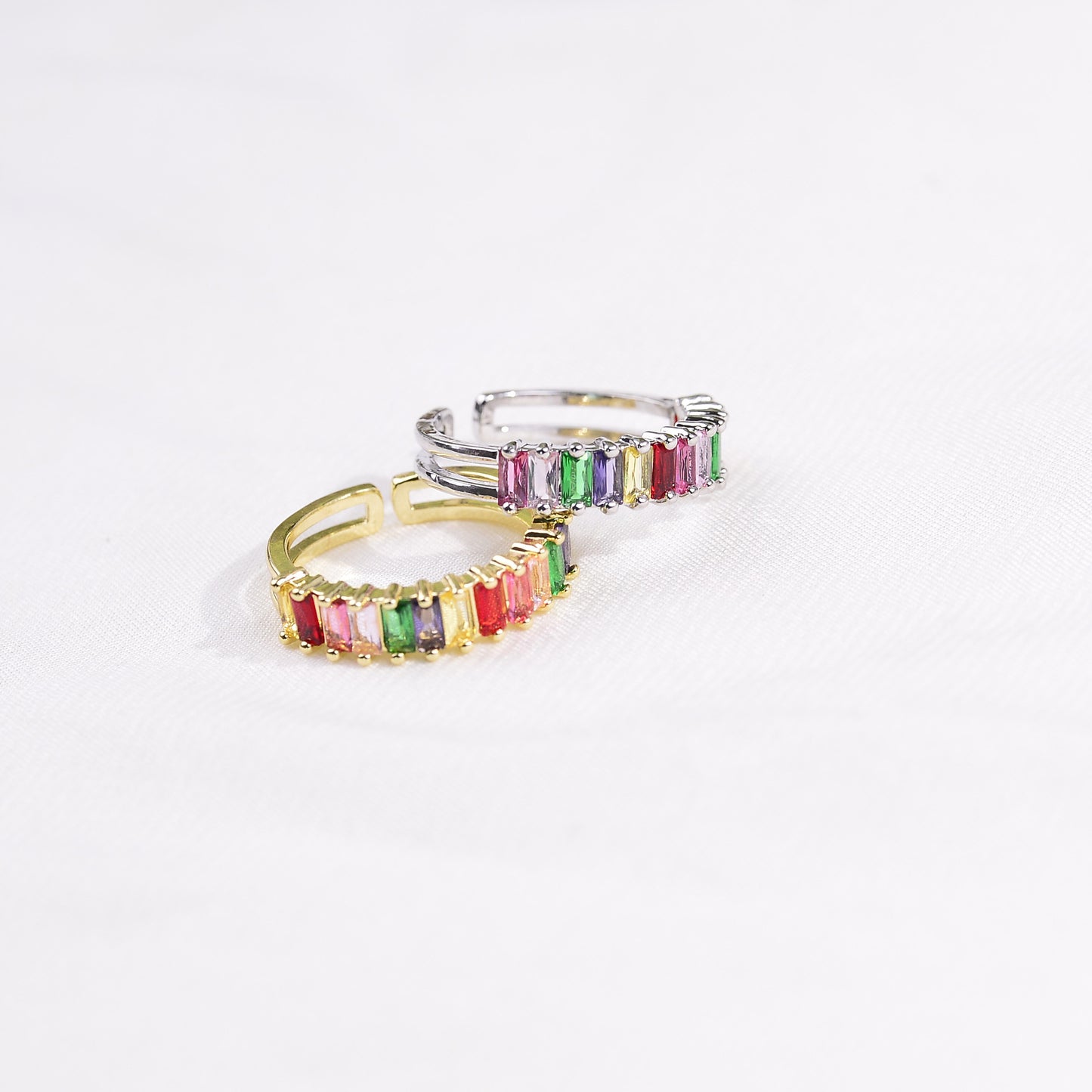 Retro Luxe Full-Diamond-Inlaid Zircon Mid-Century Style Open Ring