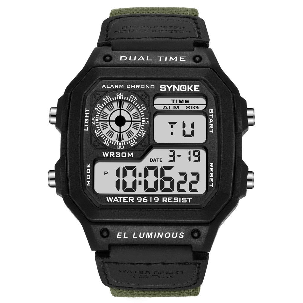 Retro LED Digital Watch for Men – Waterproof Luminous Sport Timepiece