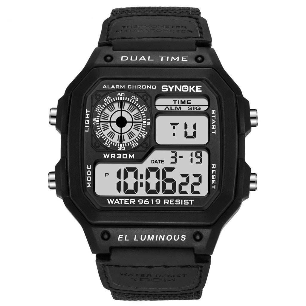Retro LED Digital Watch for Men – Waterproof Luminous Sport Timepiece
