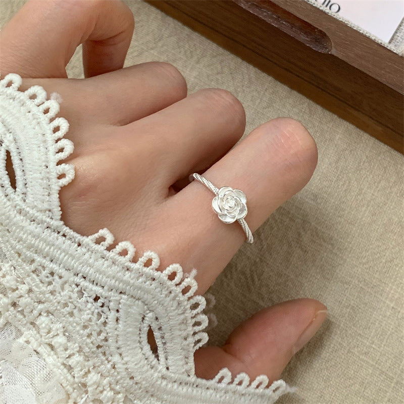 Ins Trendy 925 Silver Korean Style Open Finger Ring