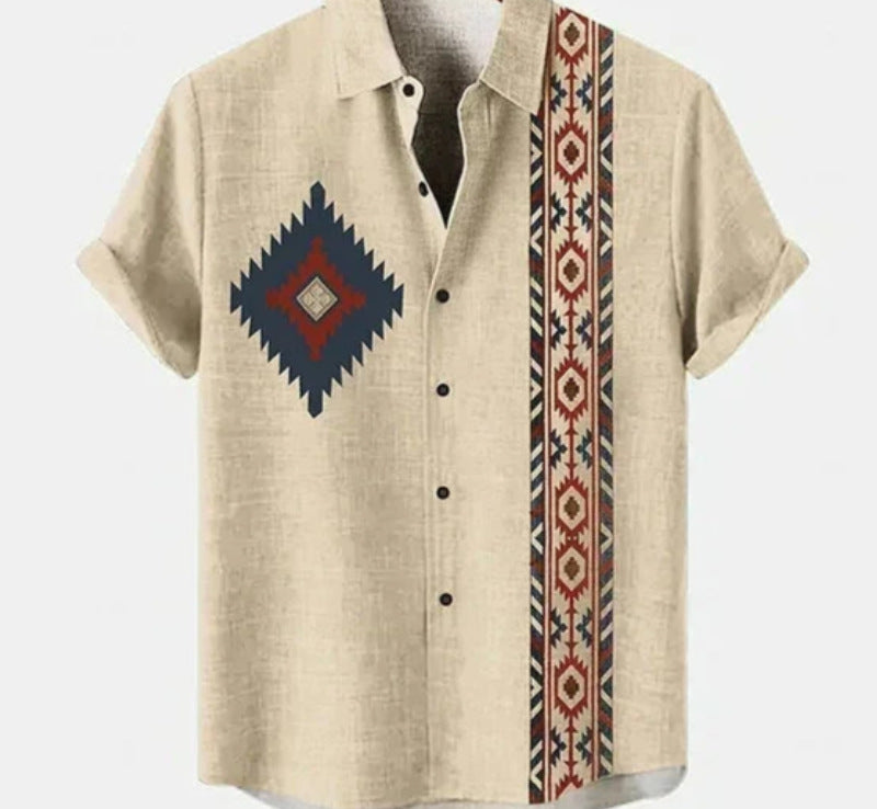 Retro Casual Short Sleeved Shirt For Men