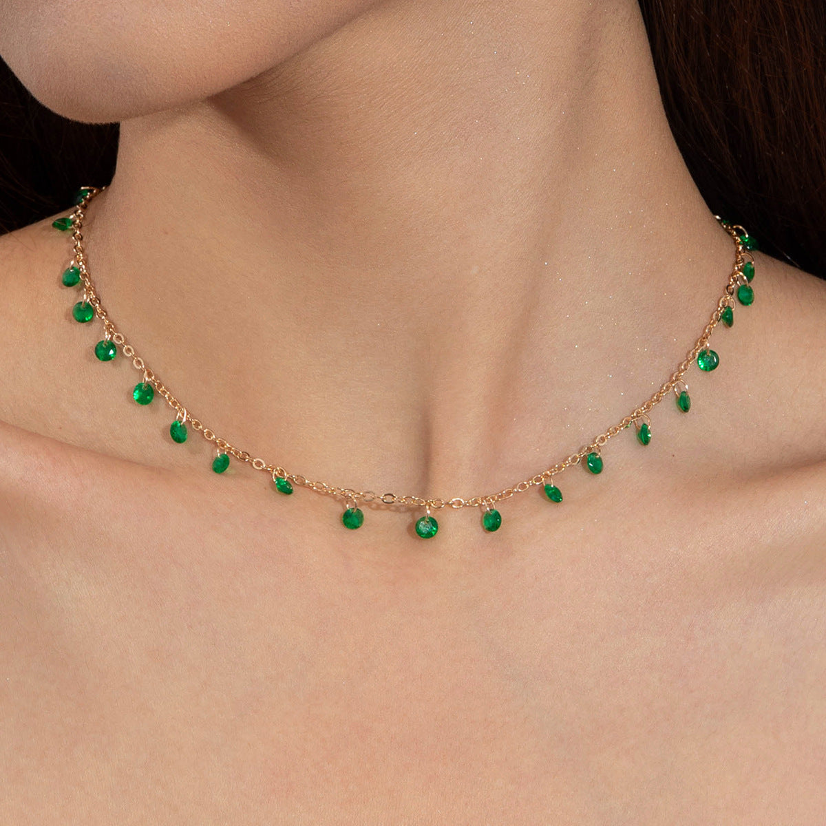 Beaded Cube Sugar Round Bead Necklace
