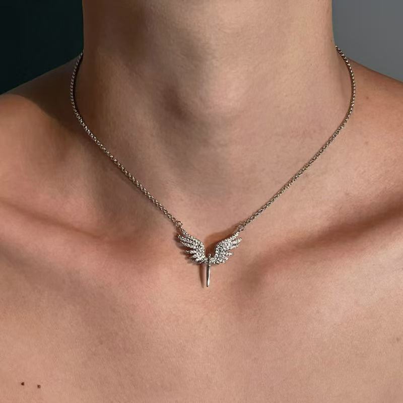 Titanium Steel Angel Wings Creative Wing Necklace