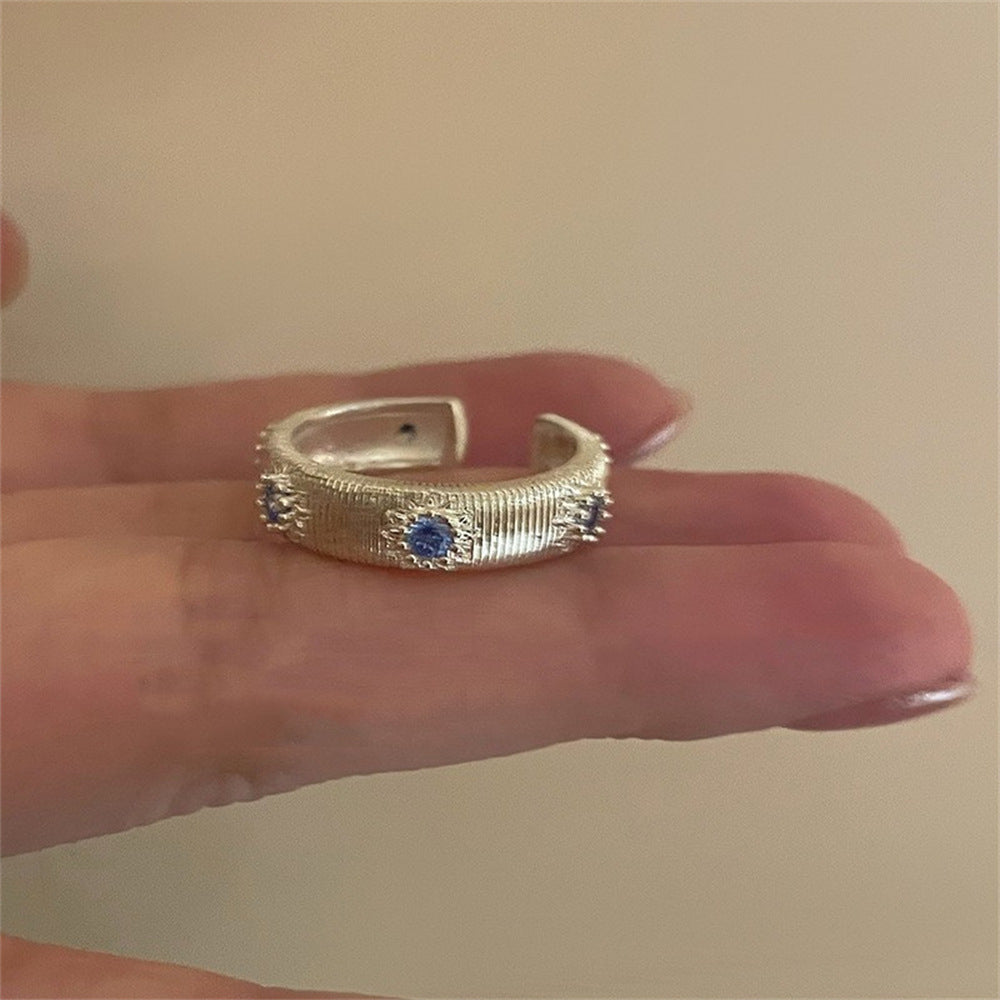 Ins Trendy 925 Silver Korean Style Open Finger Ring