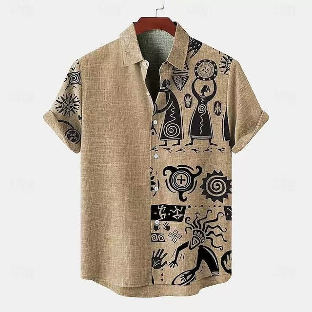 Retro Casual Short Sleeved Shirt For Men