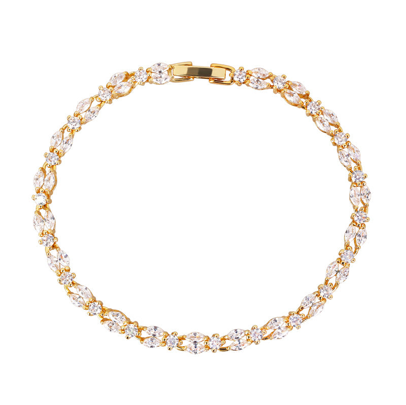 Luxury Minimalist Zircon Bracelet for Women – French Style Gold Jewelry