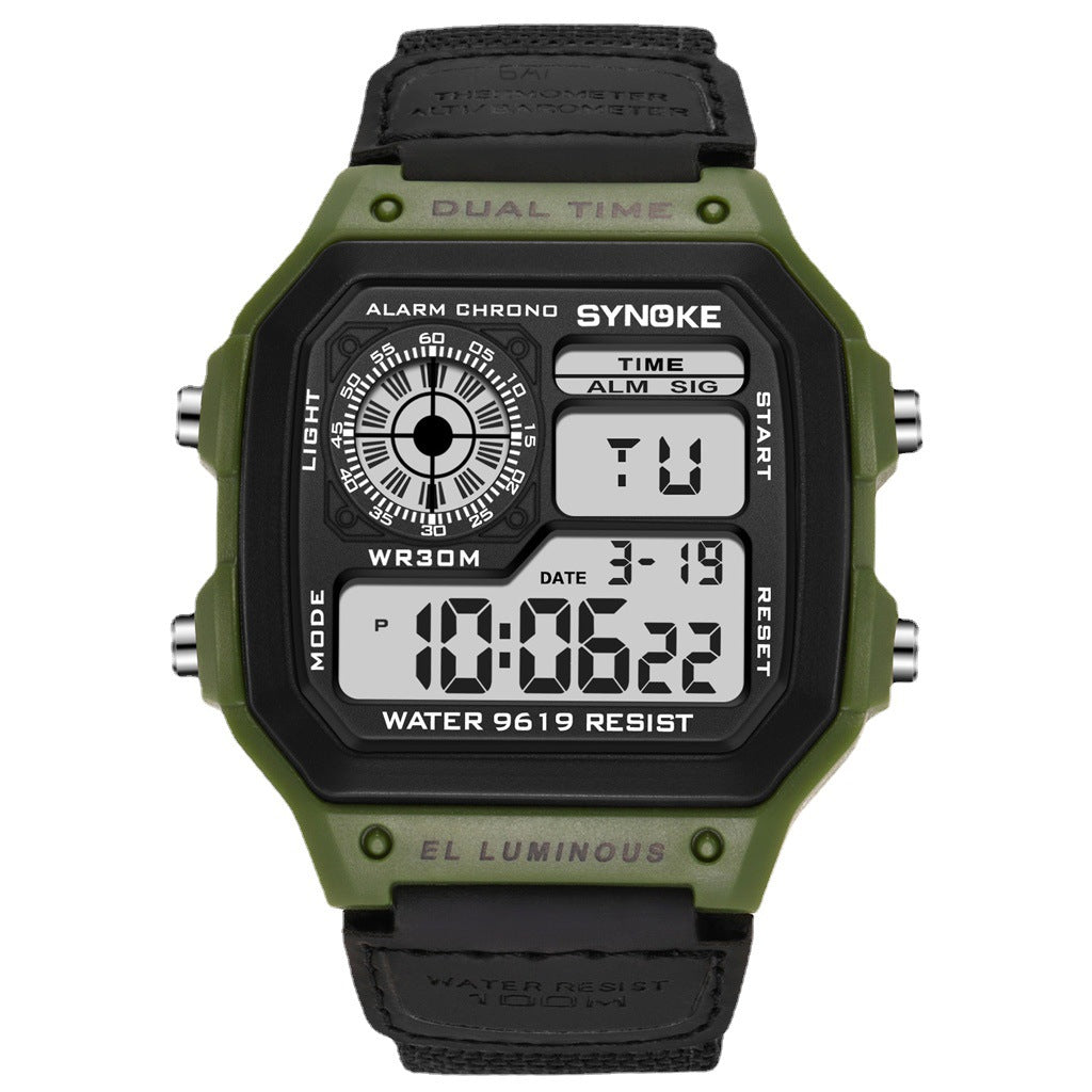 Retro LED Digital Watch for Men – Waterproof Luminous Sport Timepiece