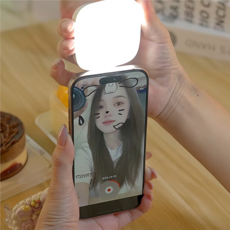 Magnetic LED Fill Light for Mobile Phone – Rechargeable Live Streaming Light