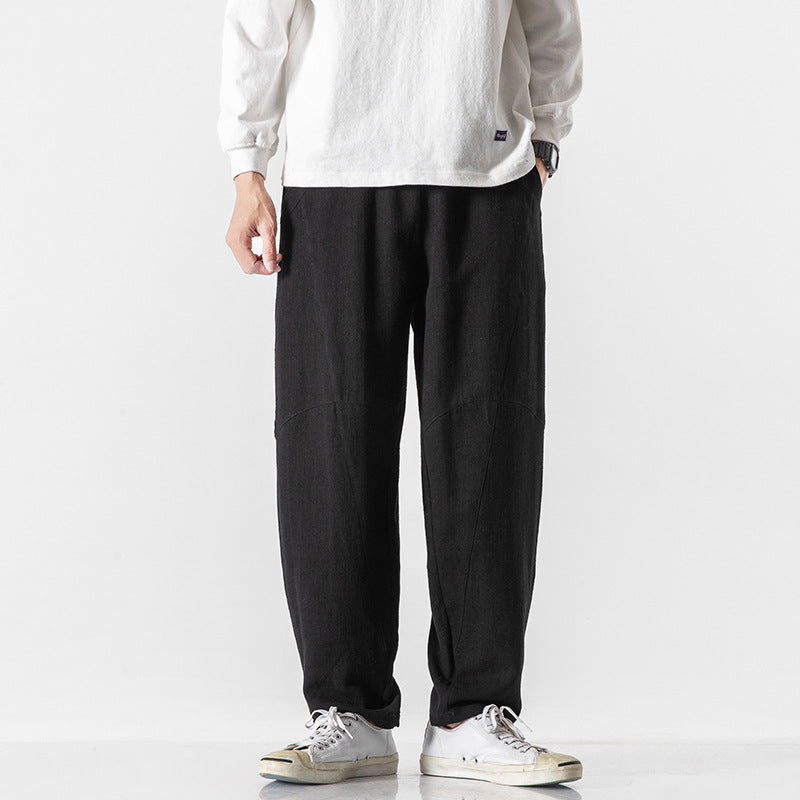 Cotton-linen Mens Pants Linen Pants Loose-fit