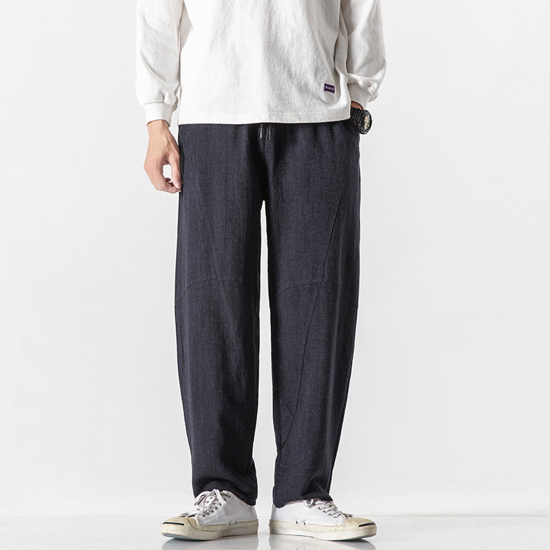 Cotton-linen Mens Pants Linen Pants Loose-fit