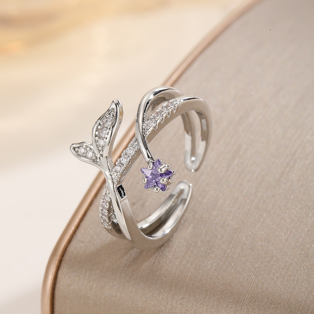 Elegant Cross Double Ring with Diamond Zircon for Women – Luxury Statement Jewelry